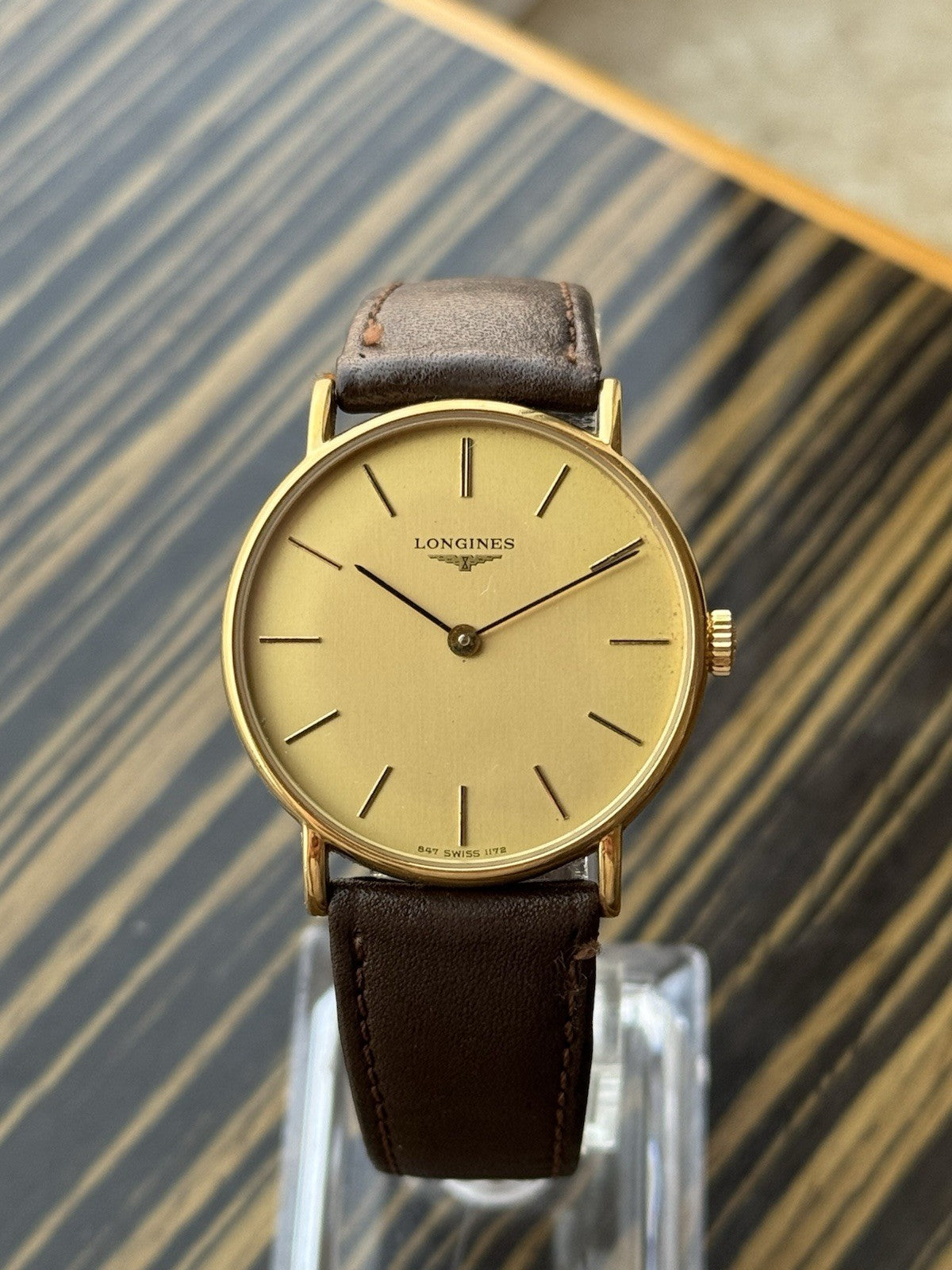 Longines Vintage Mechanical Watch 33mm Gold Tone For Men