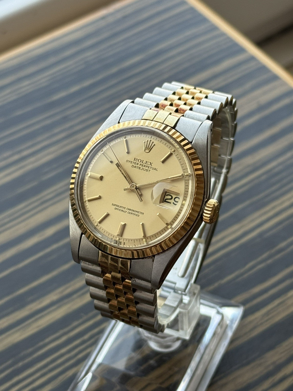 Rolex Datejust 36mm Two-Tone Automatic Vintage Watch ref 1601