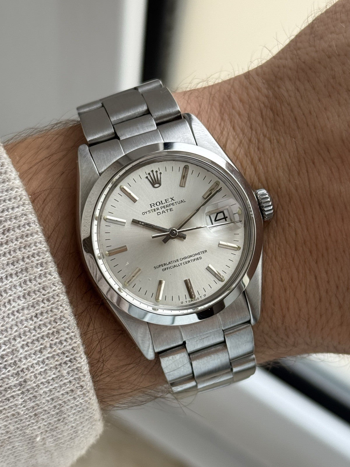 Rolex Date 34mm Automatic Vintage Watch Ref 1500 With Box