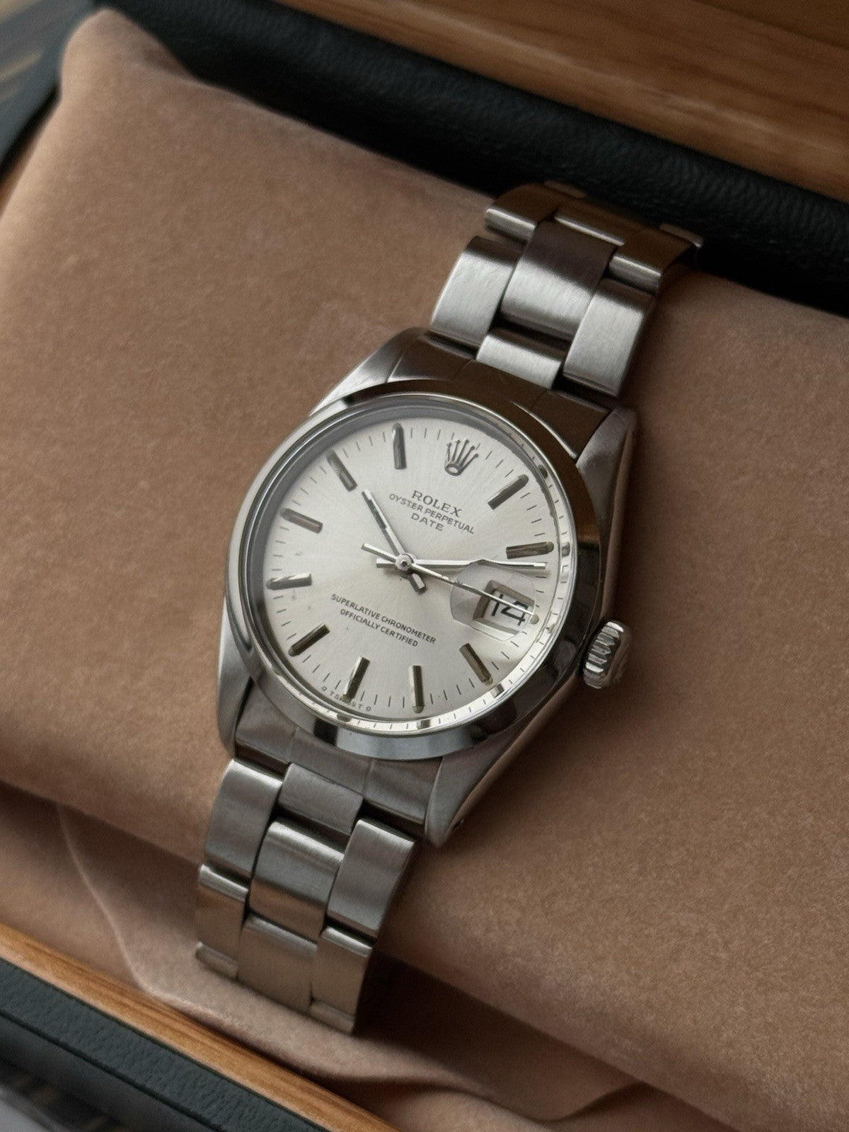 Rolex Date 34mm Automatic Vintage Watch Ref 1500 With Box