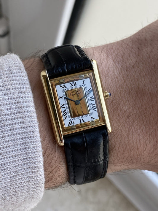 Must de Cartier Tank Vermeil Quartz Mid-Size Watch With Papers