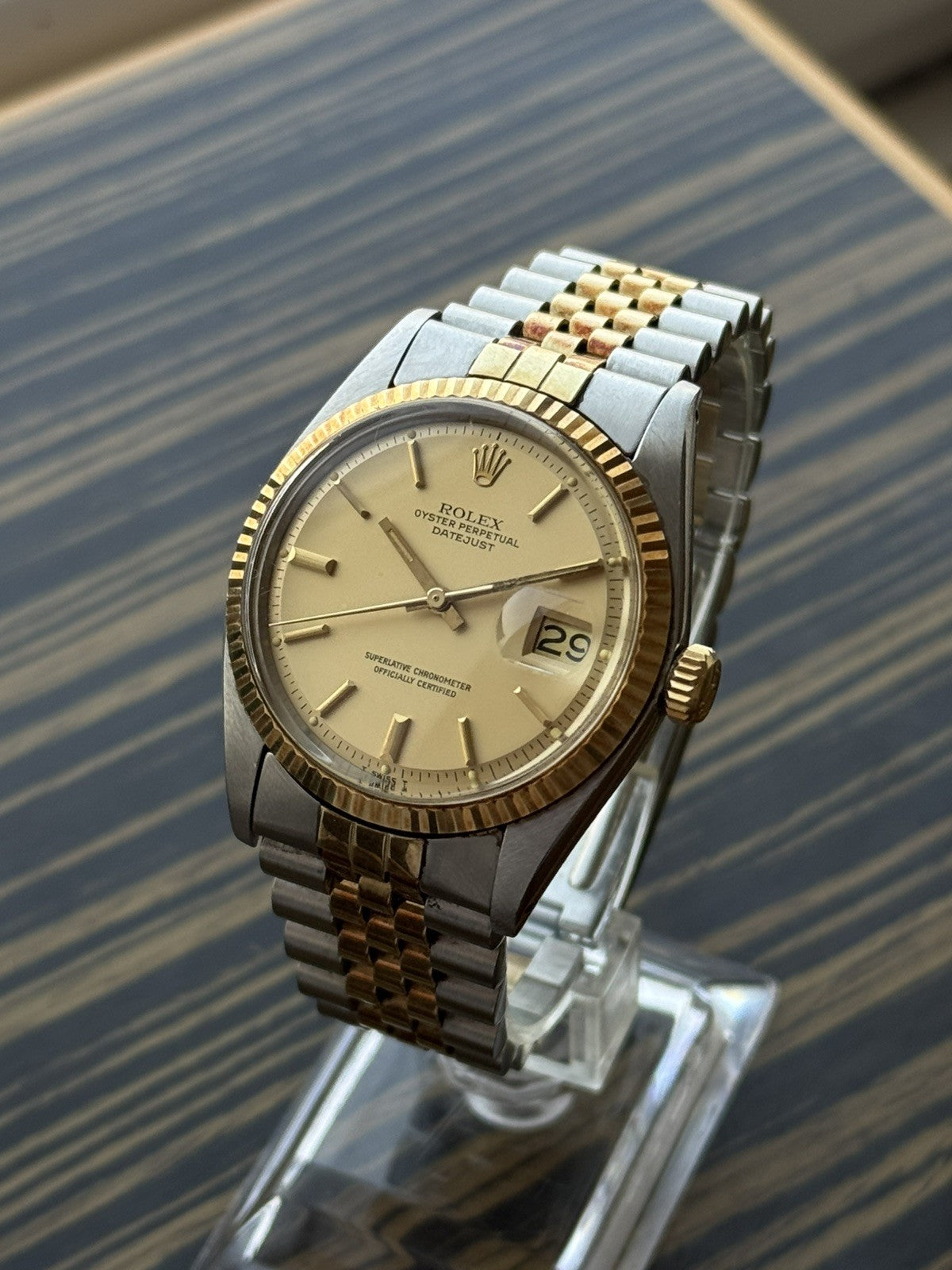 Rolex Datejust 36mm Two-Tone Automatic Vintage Watch ref 1601