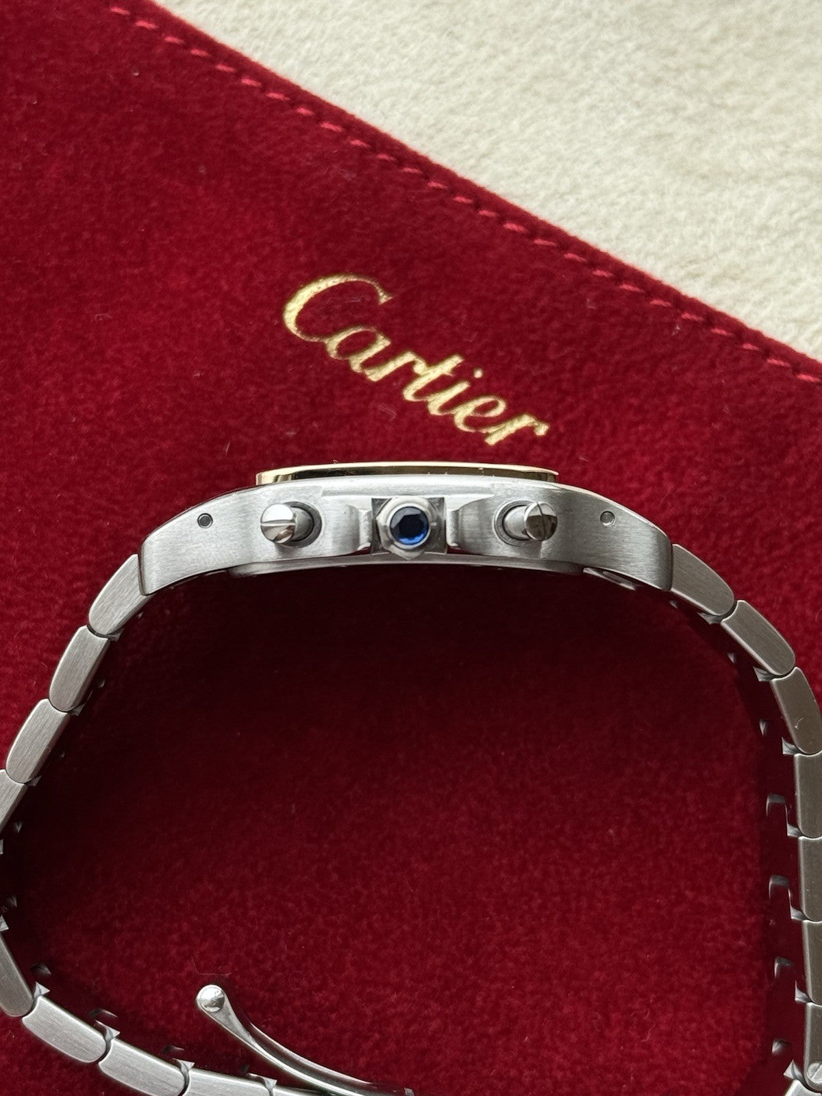 Cartier Santos Galbée Chronograph – Ref. 2425 Steel & Gold Quartz Serviced