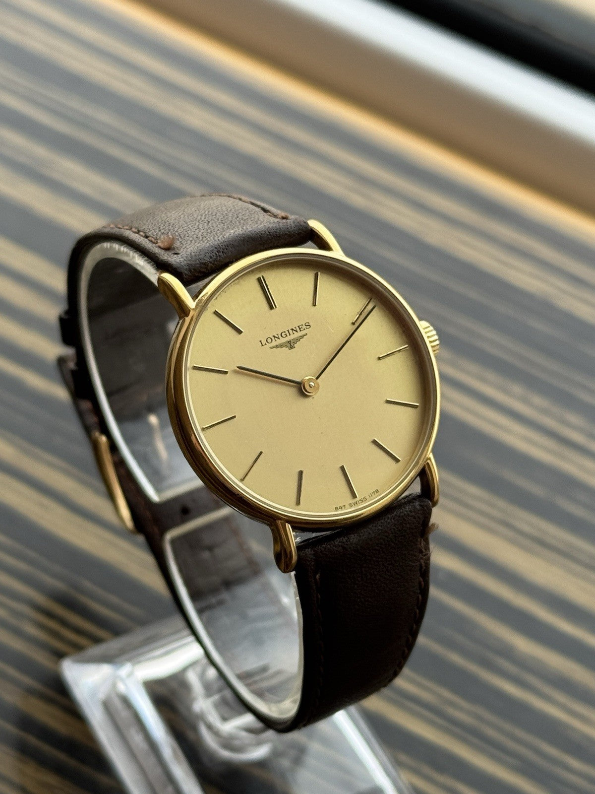 Longines Vintage Mechanical Watch 33mm Gold Tone For Men