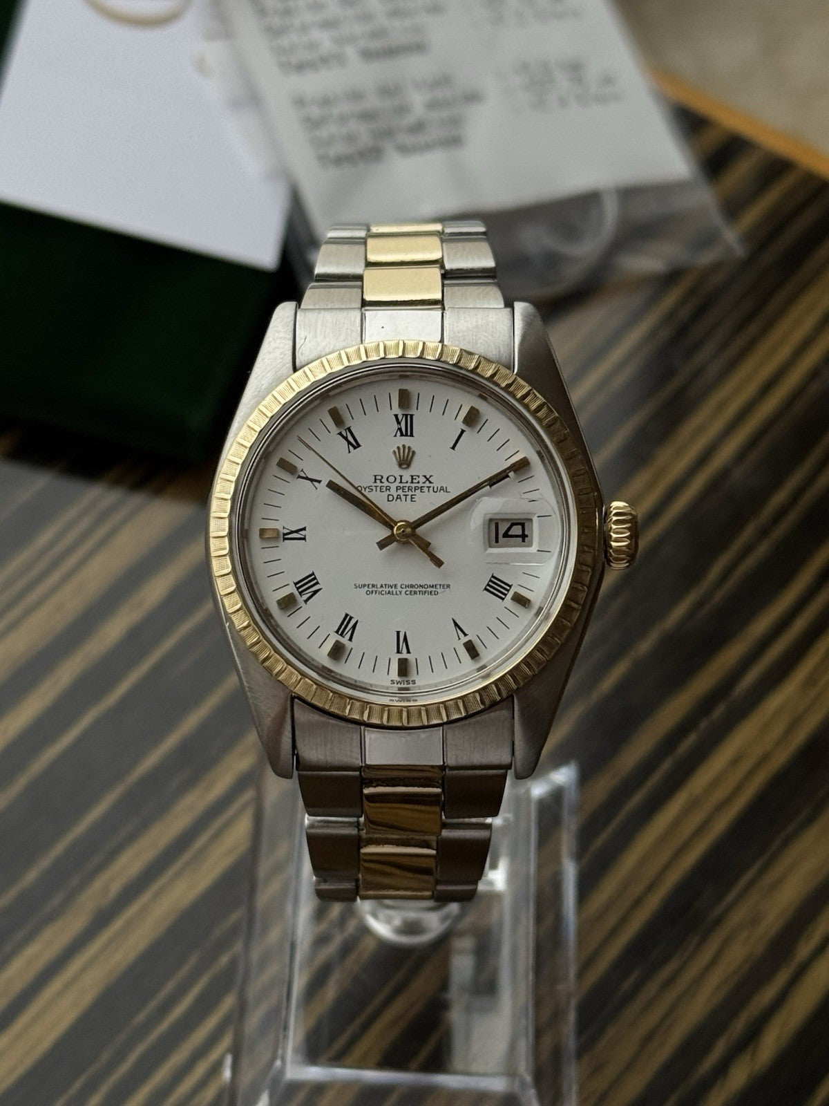 Rolex Date 34mm Two Tone Automatic Vintage Watch Ref 1505