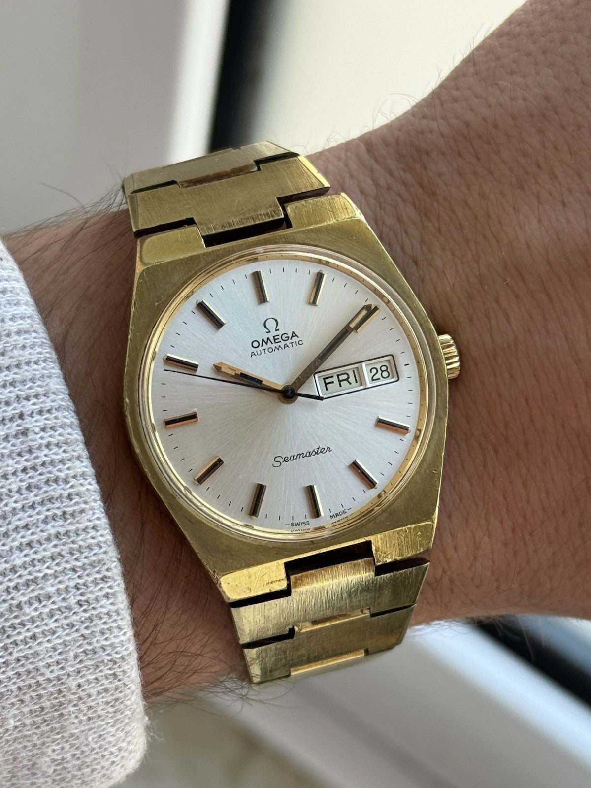Omega Geneve Day Date Automatic Vintage Watch For Men