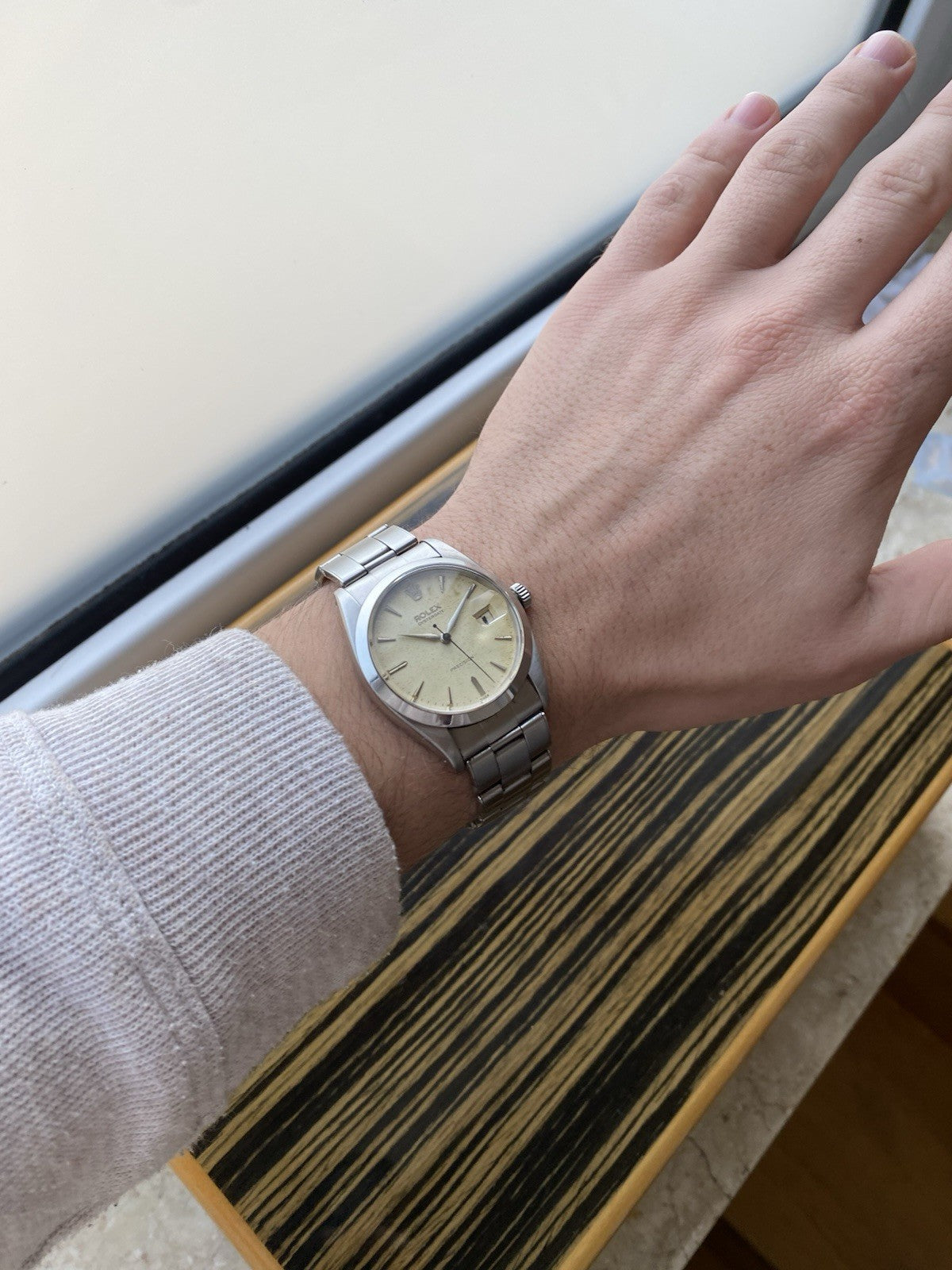 Rolex OysterDate Precision Vintage Tropical Dial Watch Ref 6694