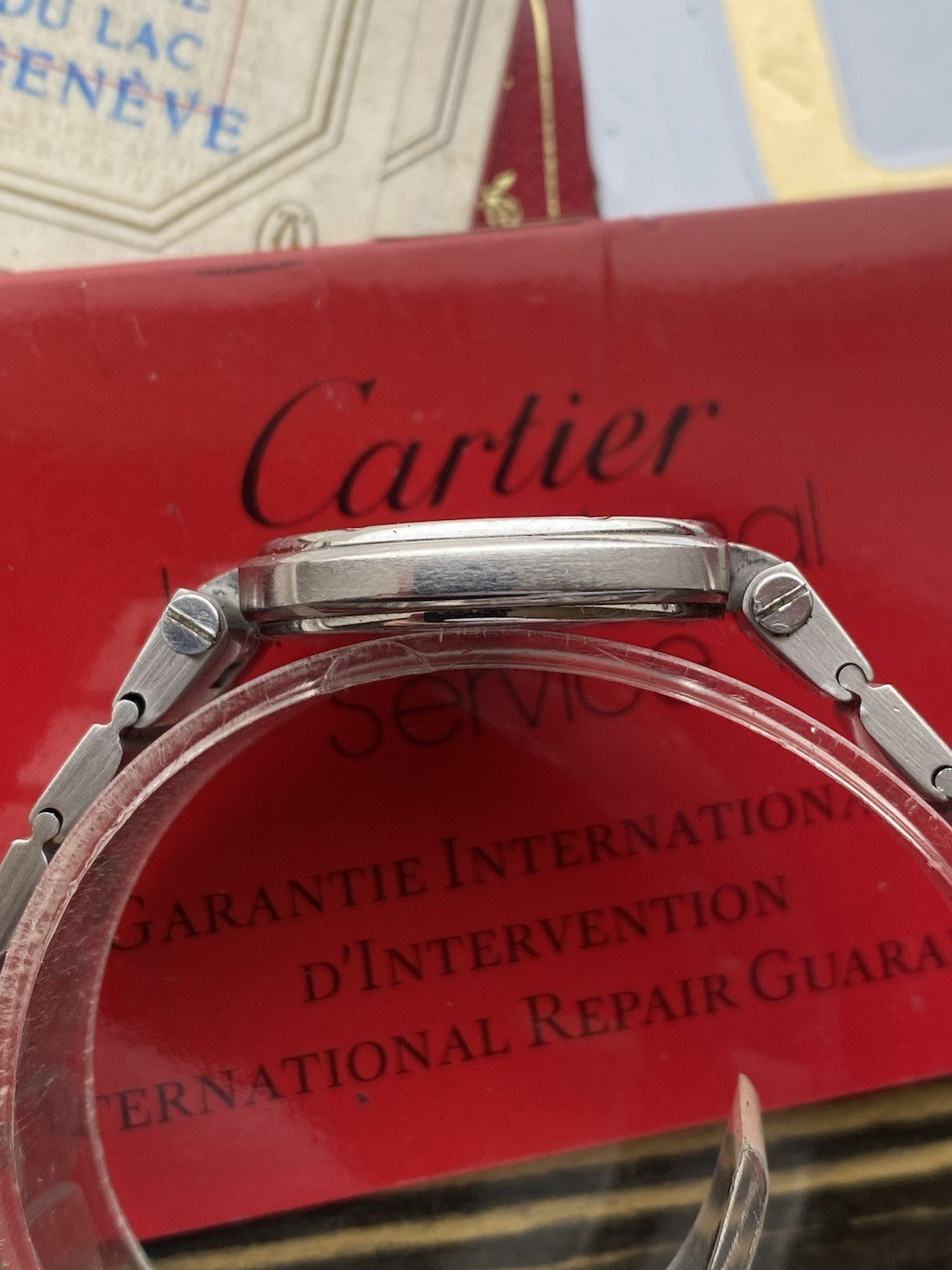 Vintage Cartier Santos Quartz 27mm Watch Full Set