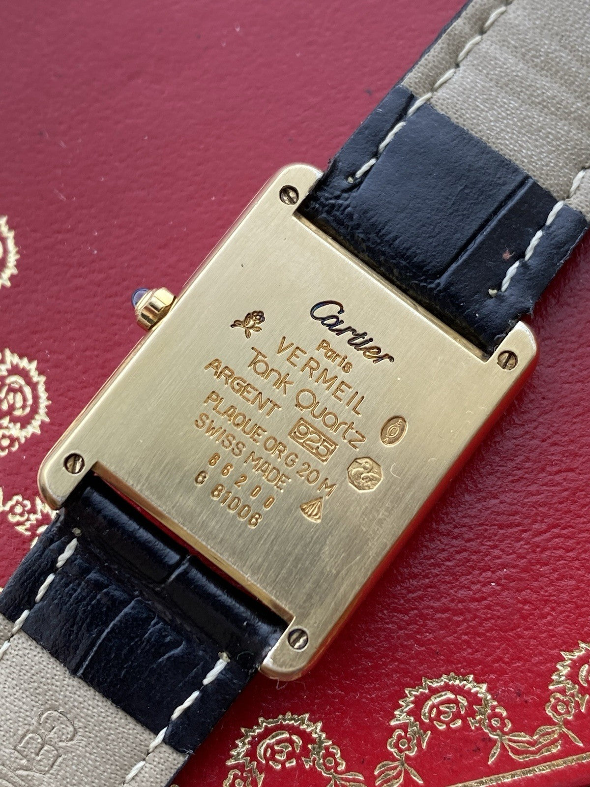 Must de Cartier Tank Vermeil Quartz Mid-Size Watch With Papers
