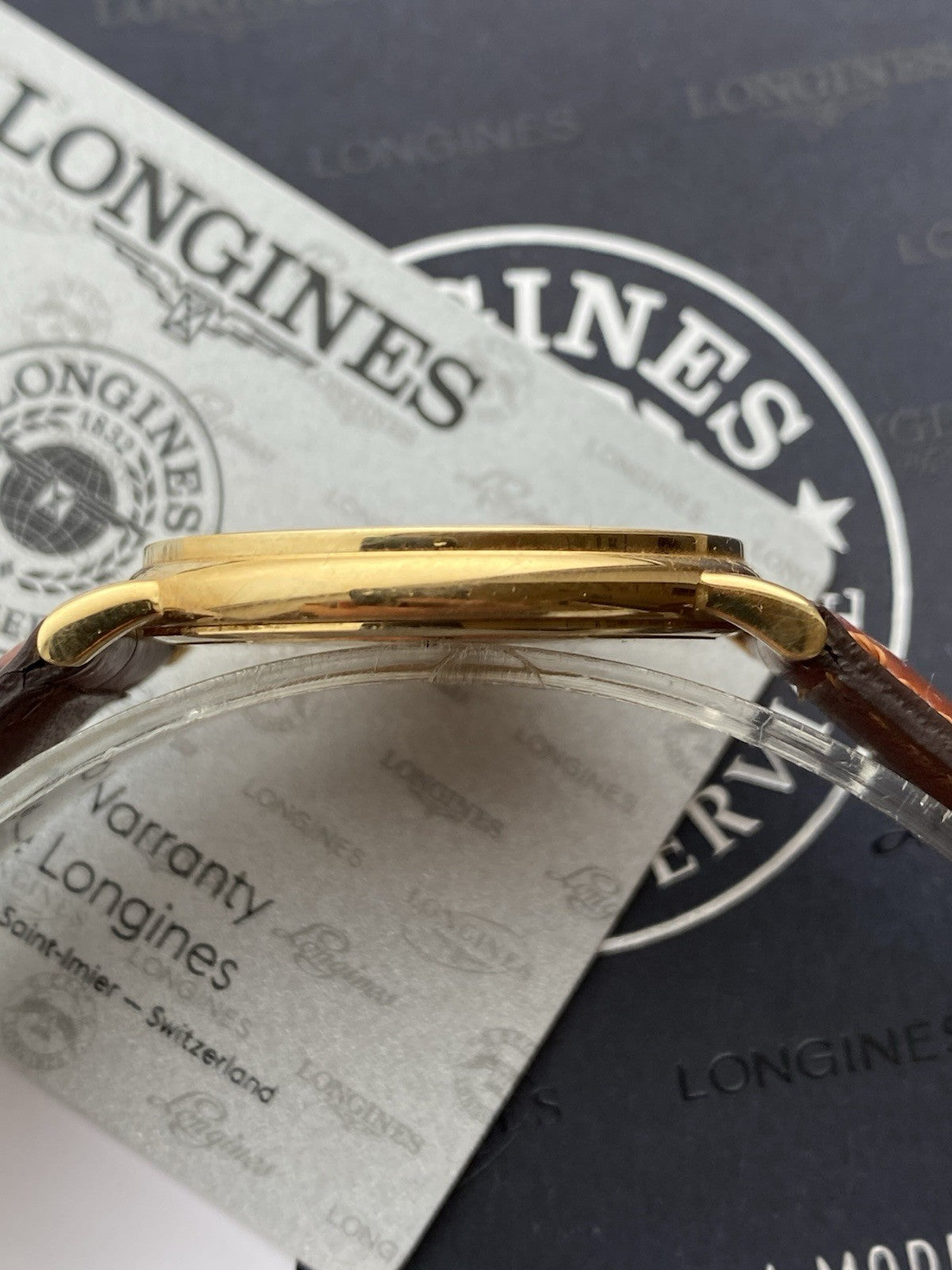 18kt Gold Longines Quartz Watch With Papers