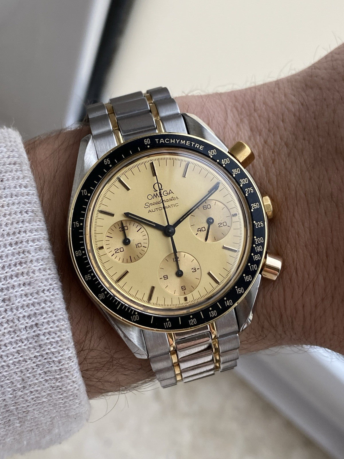 Omega Speedmaster Reduced Automatic Chronograph Two Tone With Card