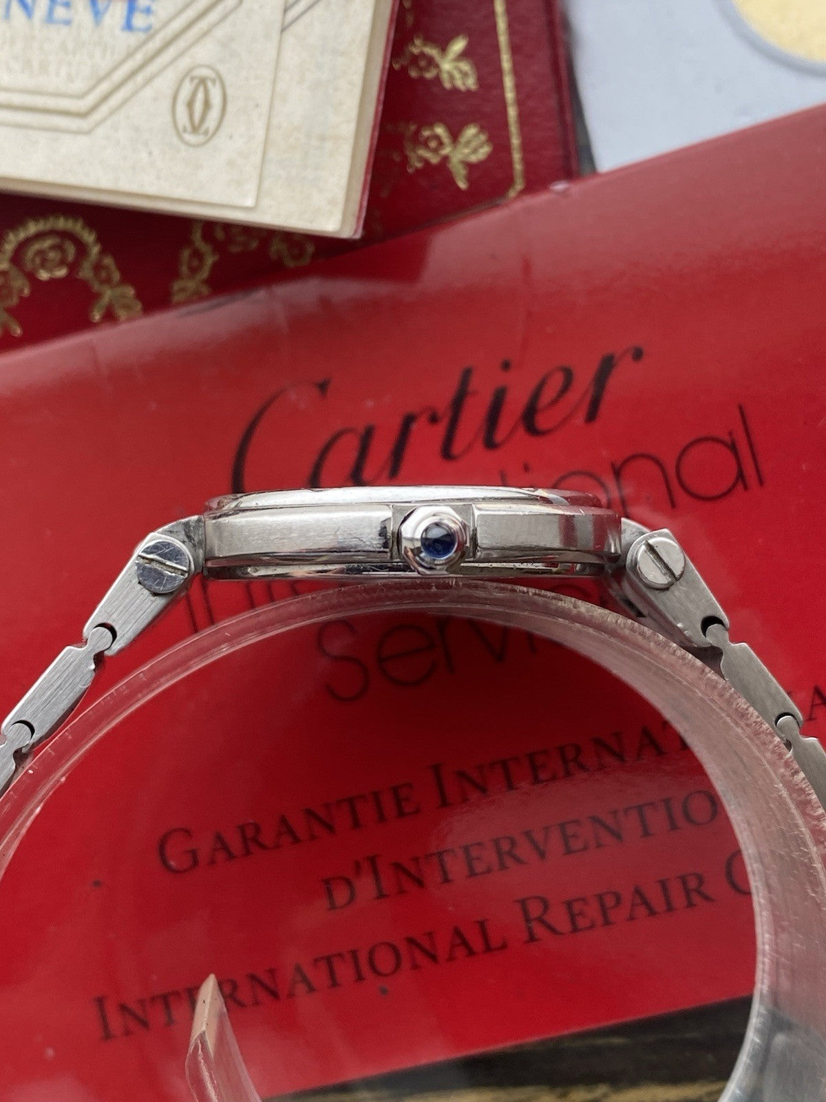 Vintage Cartier Santos Quartz 27mm Watch Full Set