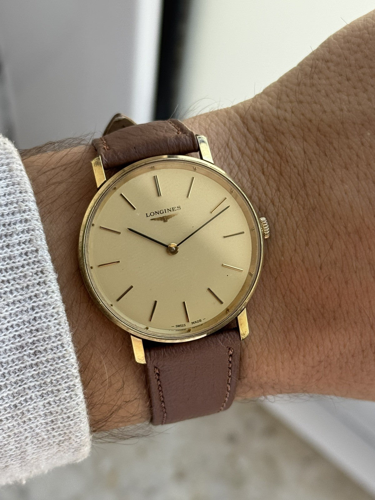 Longines Vintage Mechanical Watch 33,5mm Gold Tone For Men