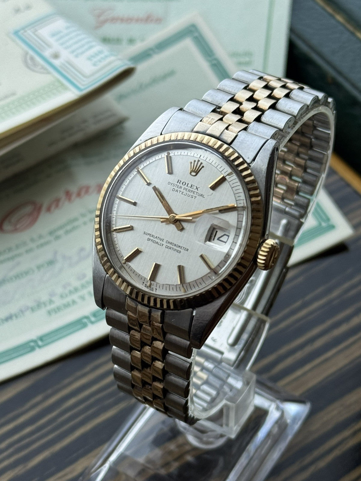 Rolex Datejust 36mm Two-Tone Automatic Vintage Watch ref 1601 full set