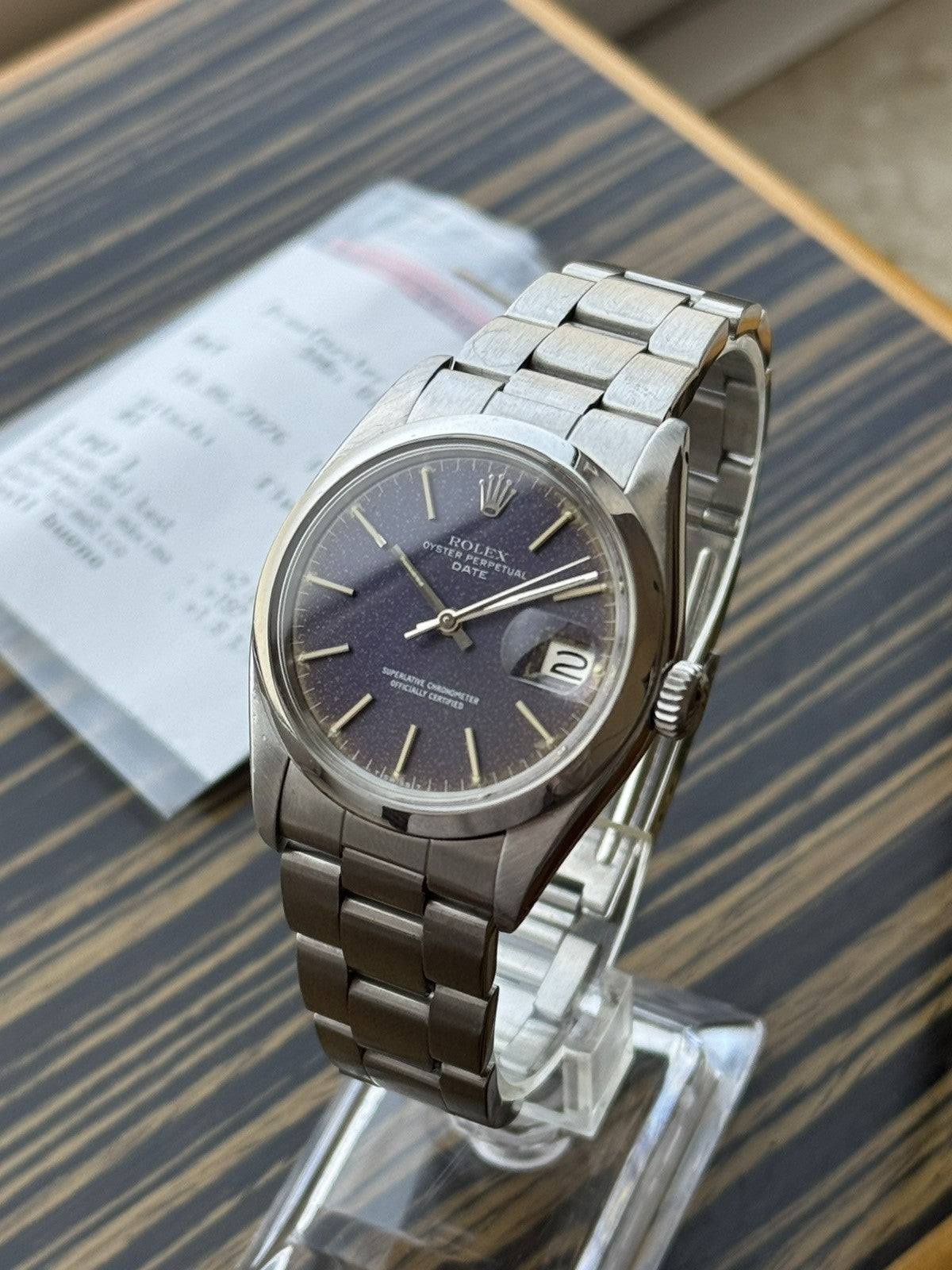 Rolex Date 34mm Automatic Vintage Watch Ref 1500 Blue dial