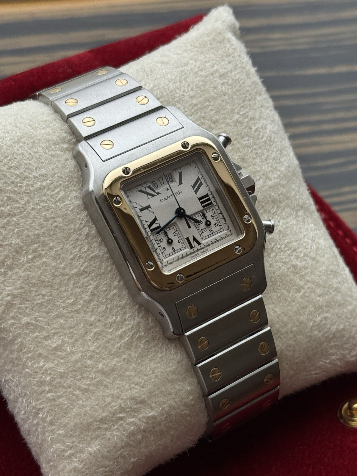 Cartier Santos Galbée Chronograph – Ref. 2425 Steel & Gold Quartz Serviced