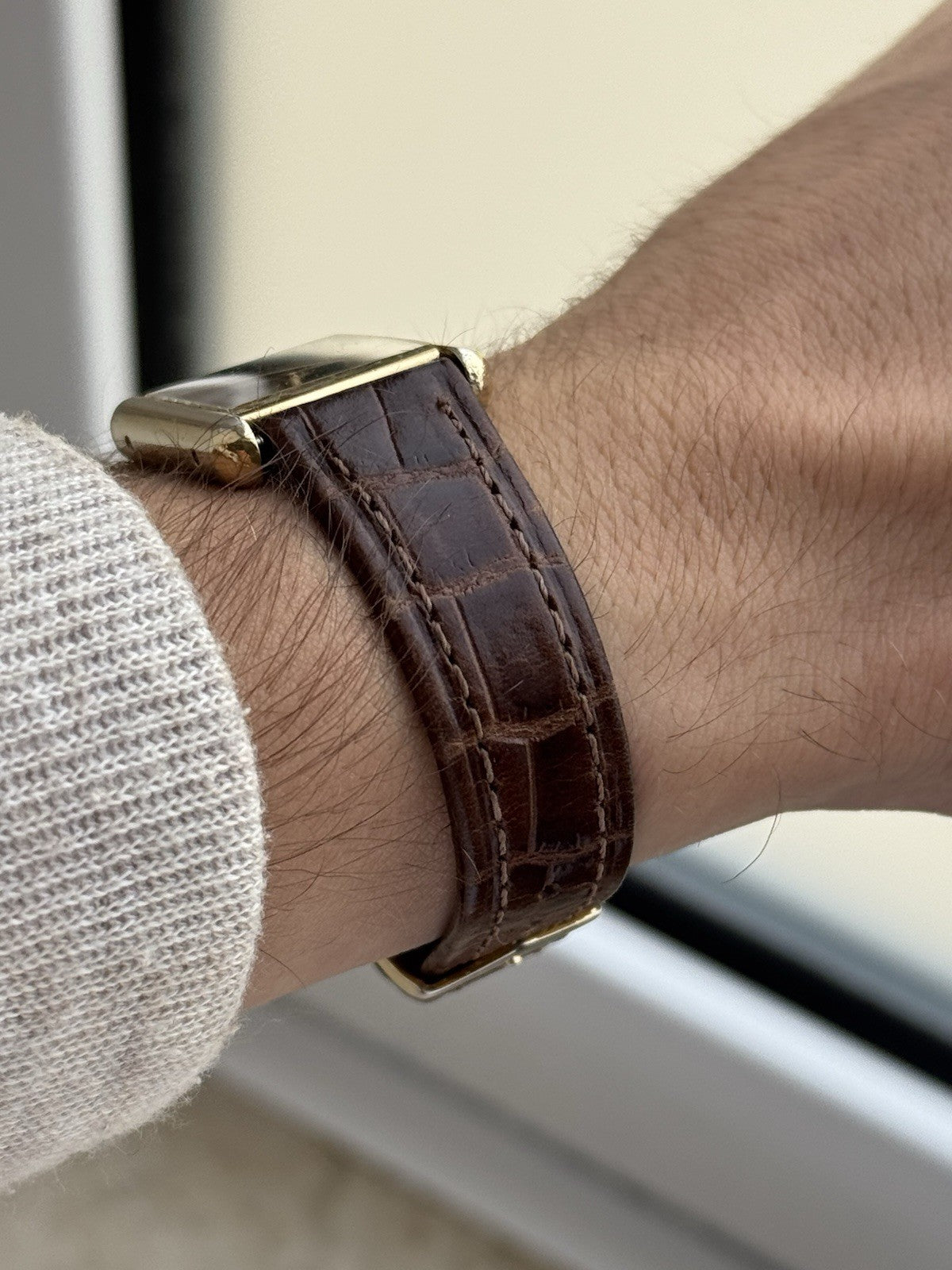Must de Cartier Tank Vermeil Wood Dial Mechanical