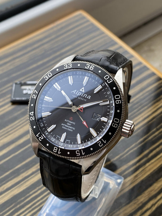 NOS Alpina Alpiner GMT Black Automatic Watch