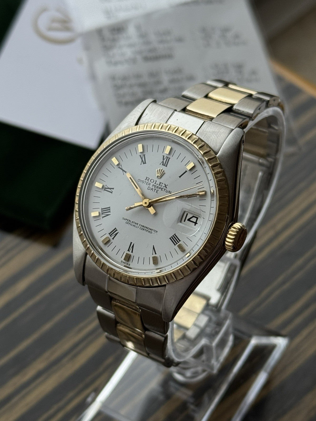 Rolex Date 34mm Two Tone Automatic Vintage Watch Ref 1505
