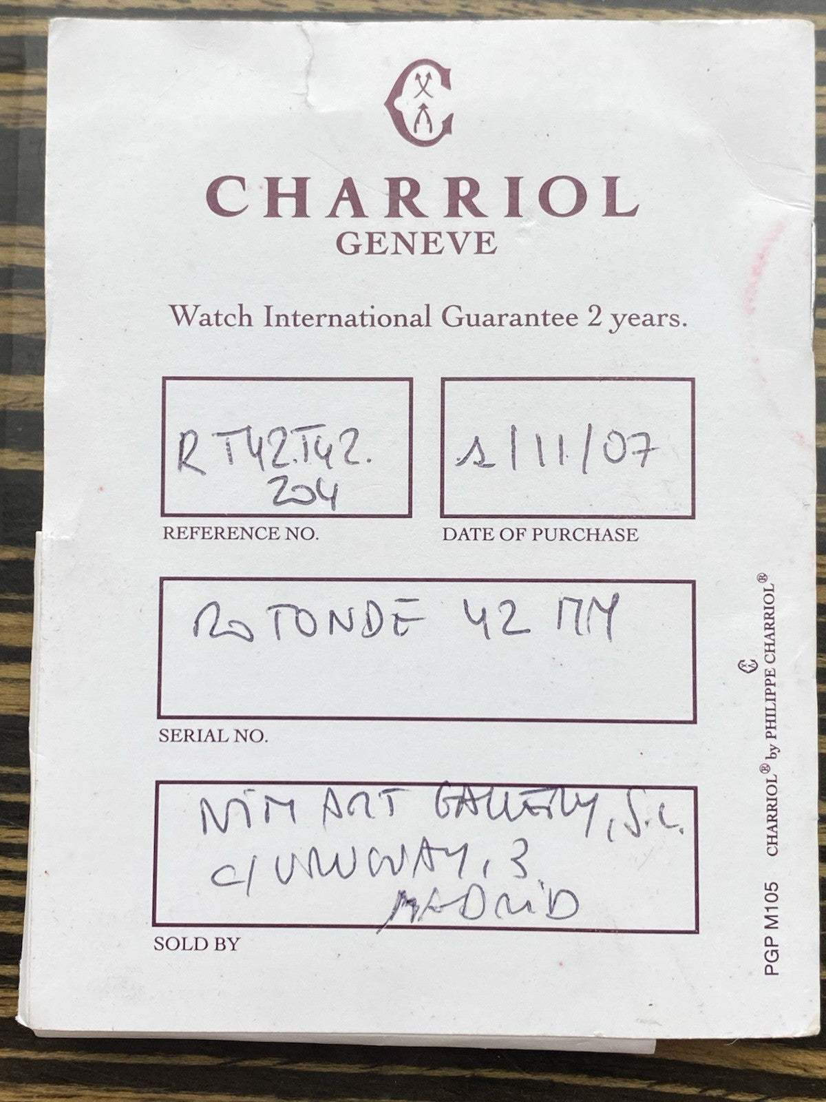 CHARRIOL ROTONDE RT42 Automatic Watch White Stainless Steel With Papers