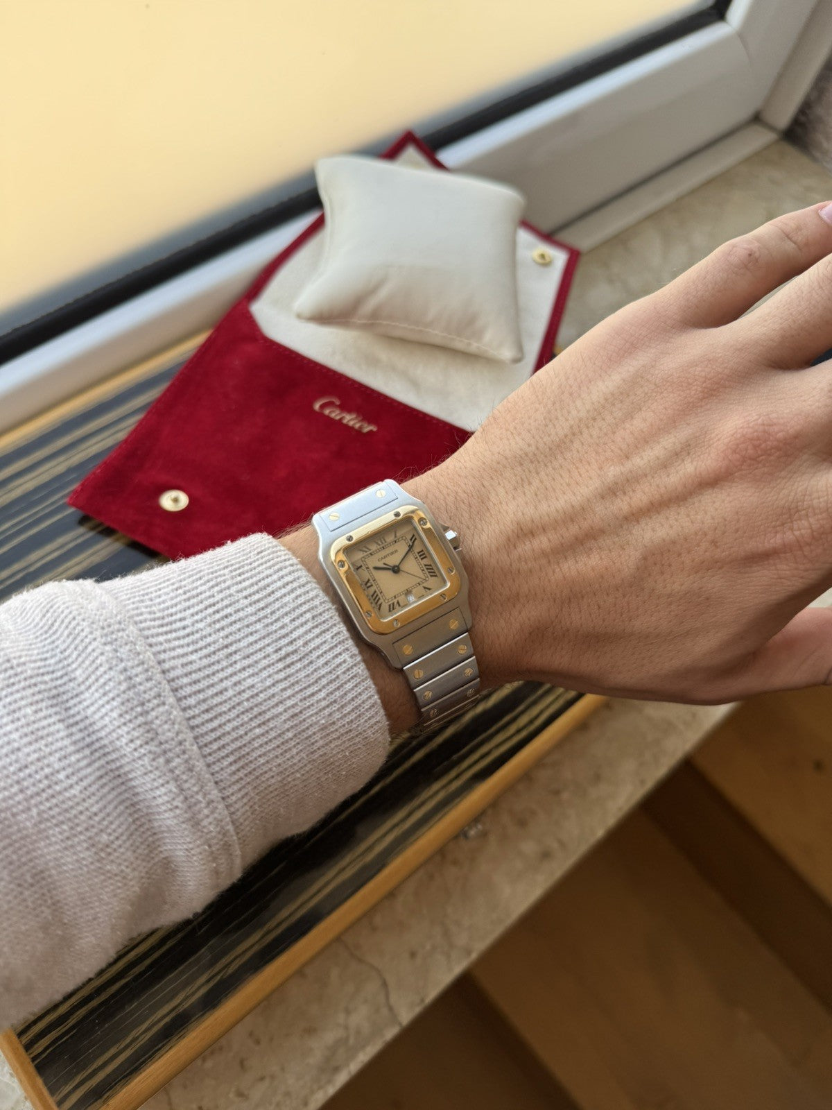 Cartier Santos Galbée Midsize Steel & Gold Quartz