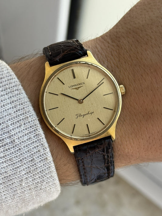Longines Vintage Mechanical Watch 33mm Gold Tone For Men