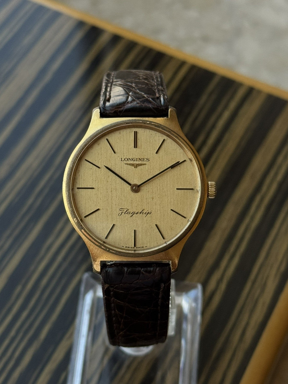 Longines Vintage Mechanical Watch 33mm Gold Tone For Men