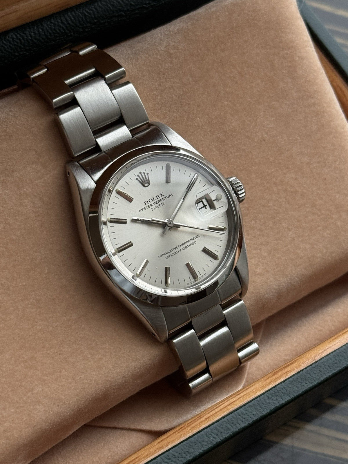 Rolex Date 34mm Automatic Vintage Watch Ref 1500 With Box