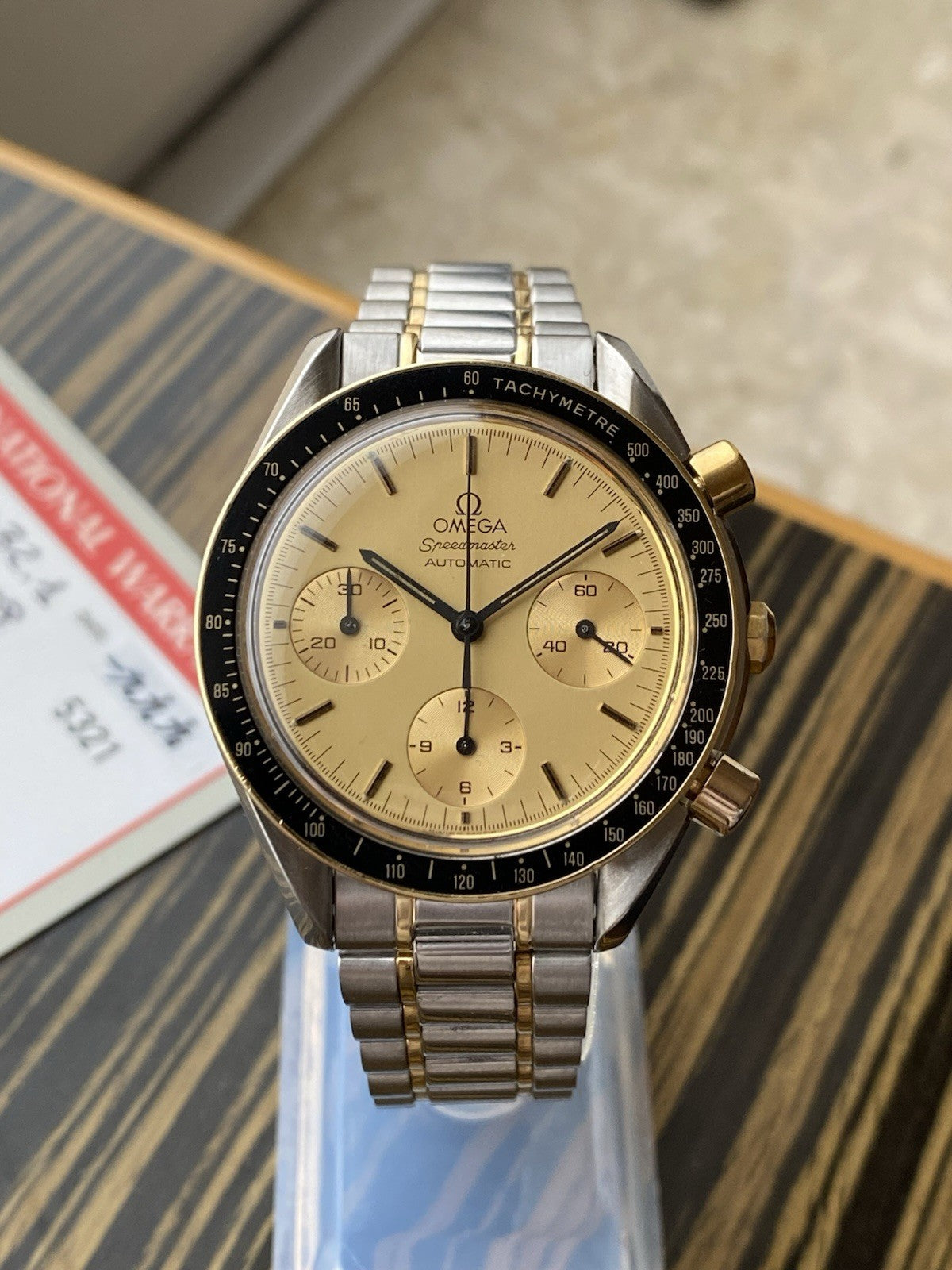 Omega Speedmaster Reduced Automatic Chronograph Two Tone With Card
