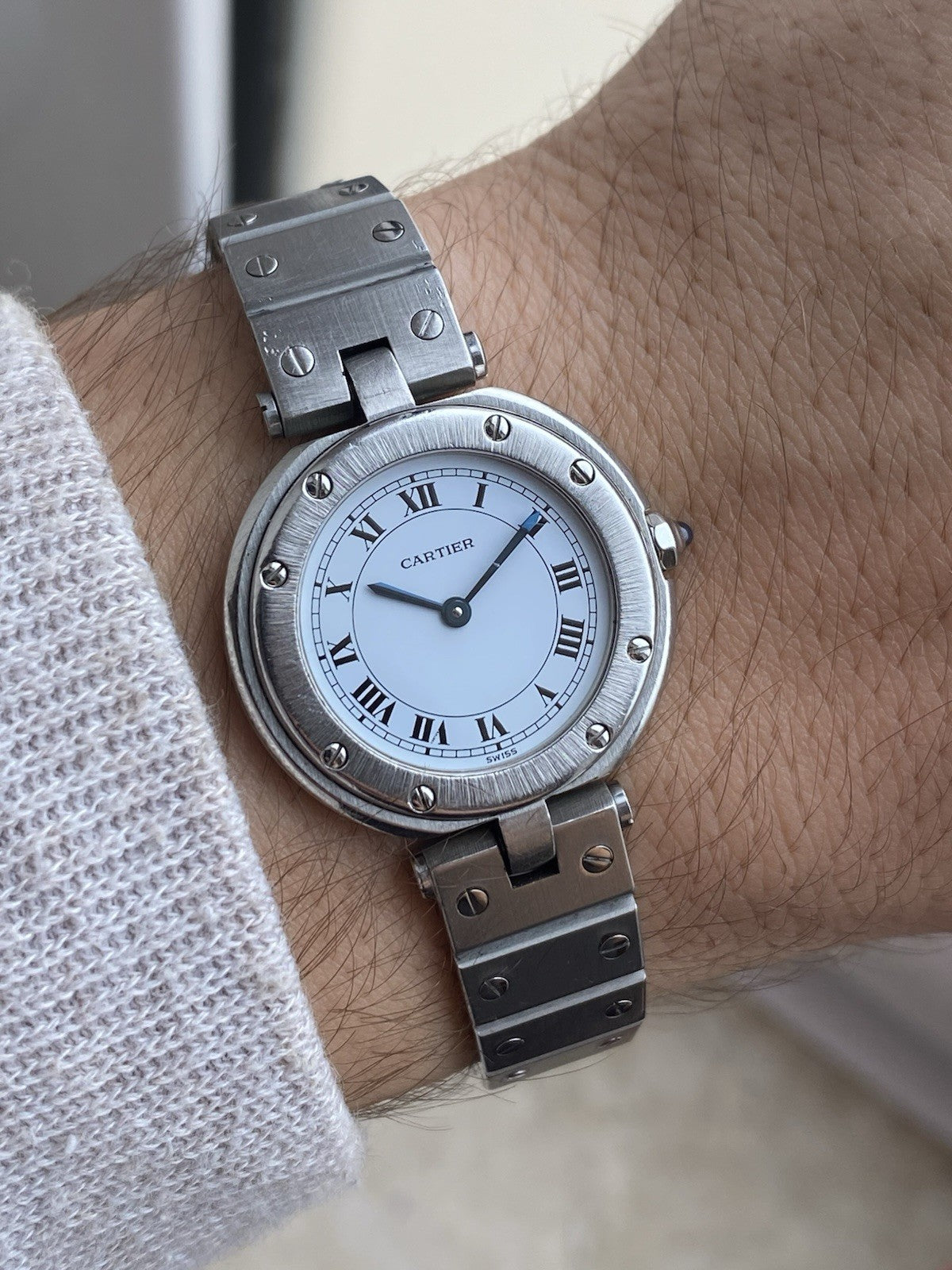 Vintage Cartier Santos Quartz 27mm Watch Full Set