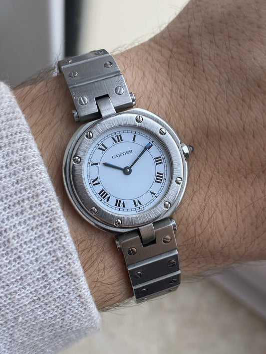 Vintage Cartier Santos Quartz 27mm Watch Full Set