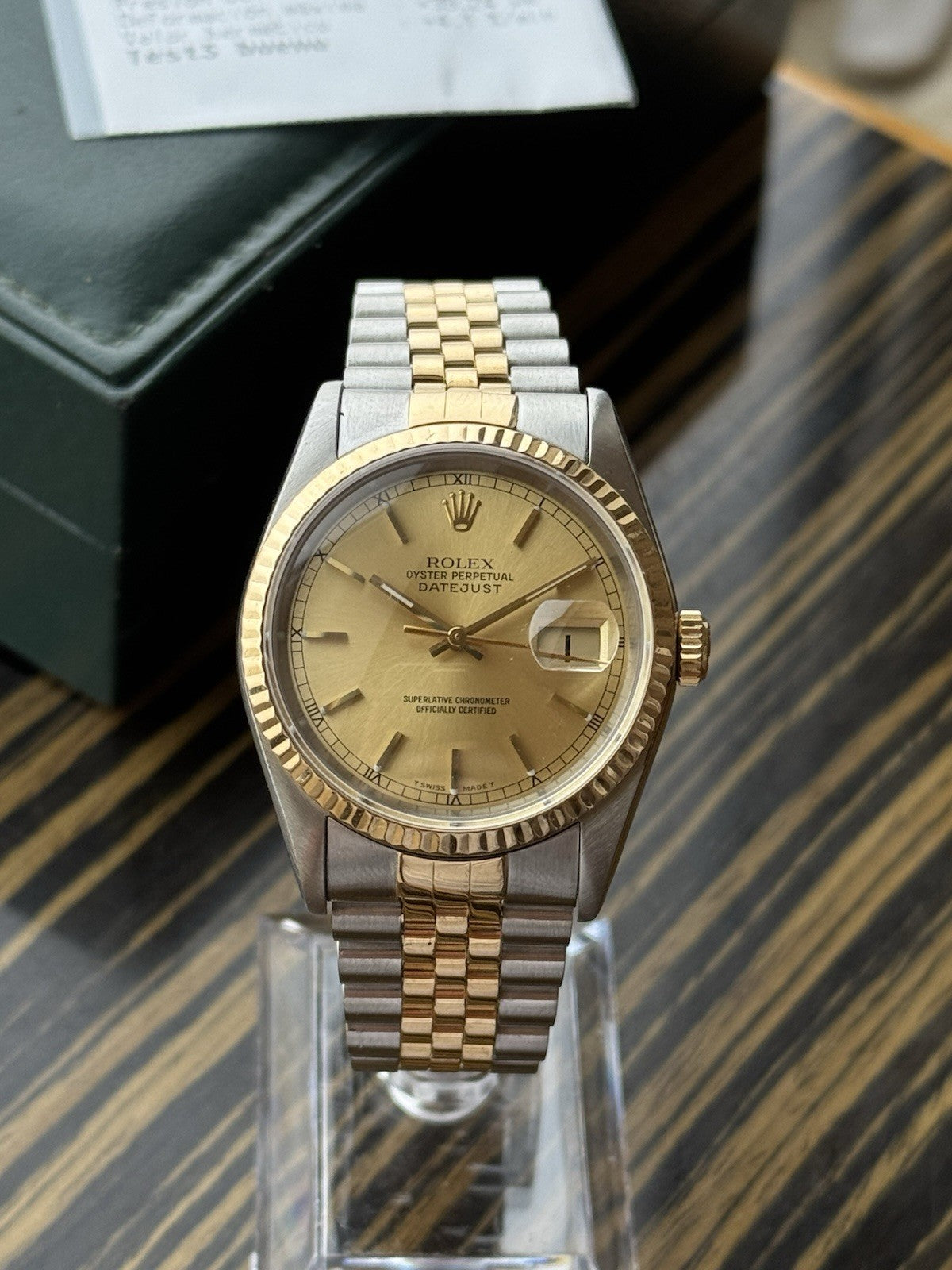 Rolex Datejust Two Tone Automatic Watch Ref 16233
