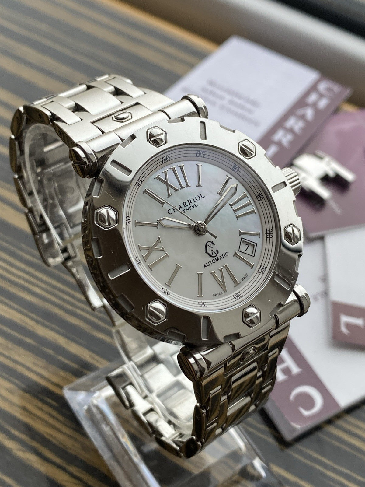 CHARRIOL ROTONDE RT42 Automatic Watch White Stainless Steel With Papers