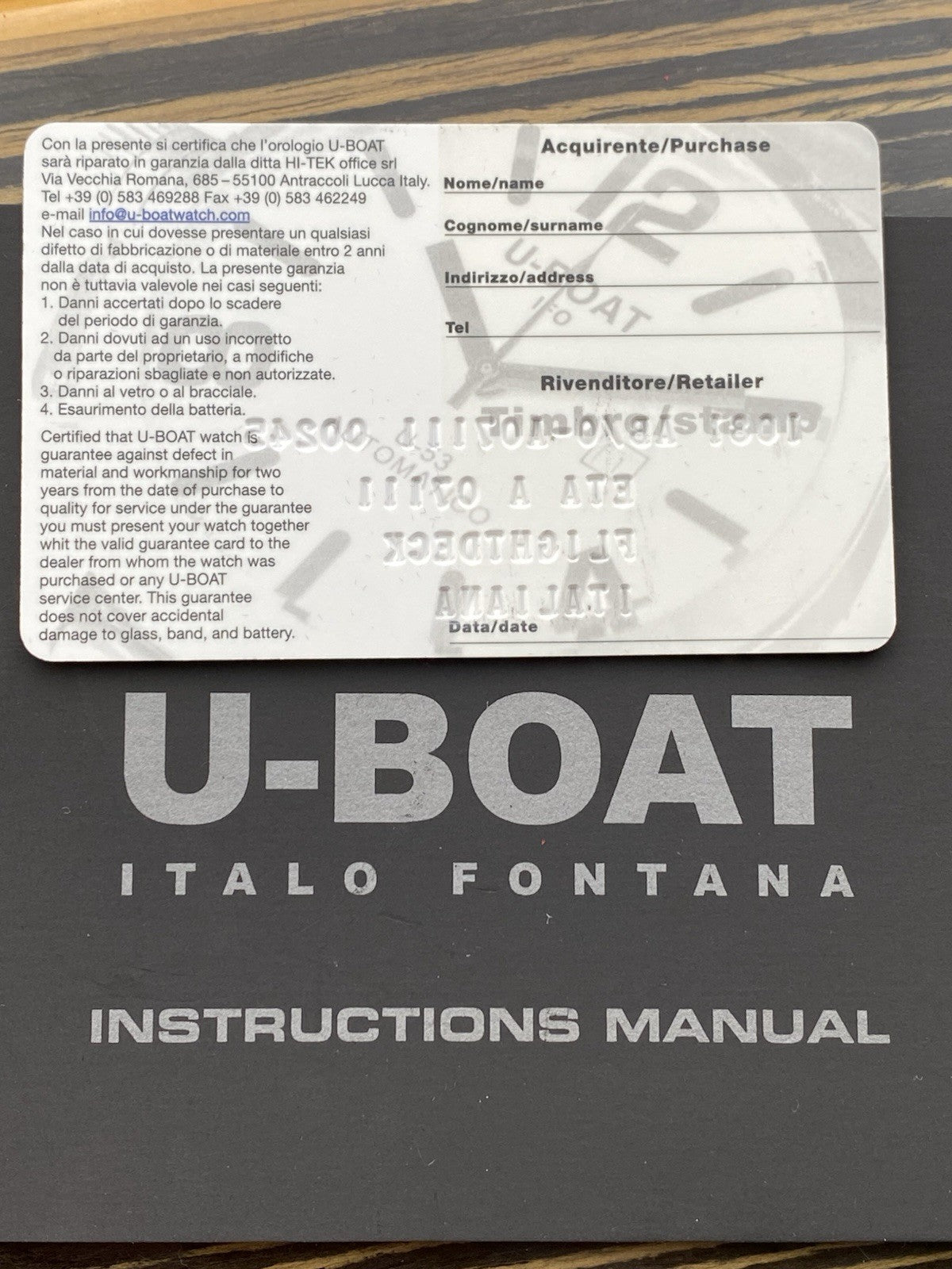 U-Boat Flightdeck 50 Automatic Full Set - New Old Stock - 50mm