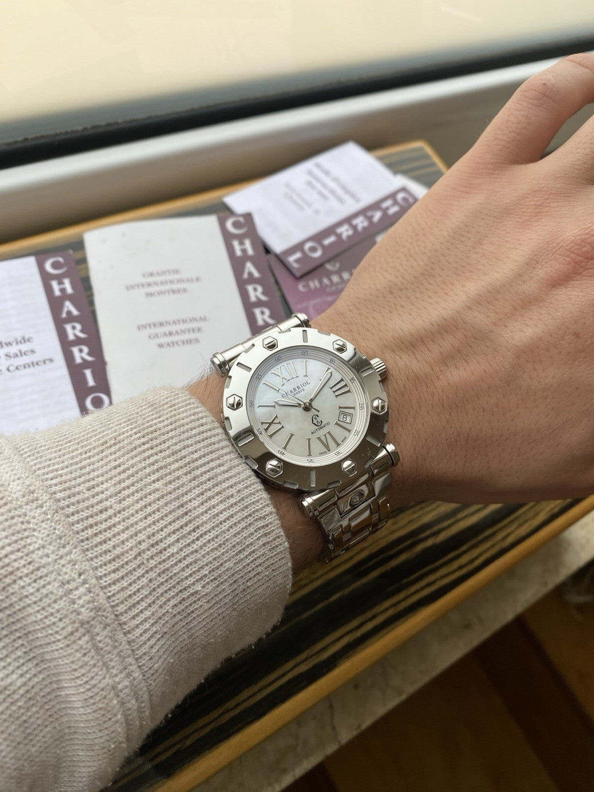 CHARRIOL ROTONDE RT42 Automatic Watch White Stainless Steel With Papers
