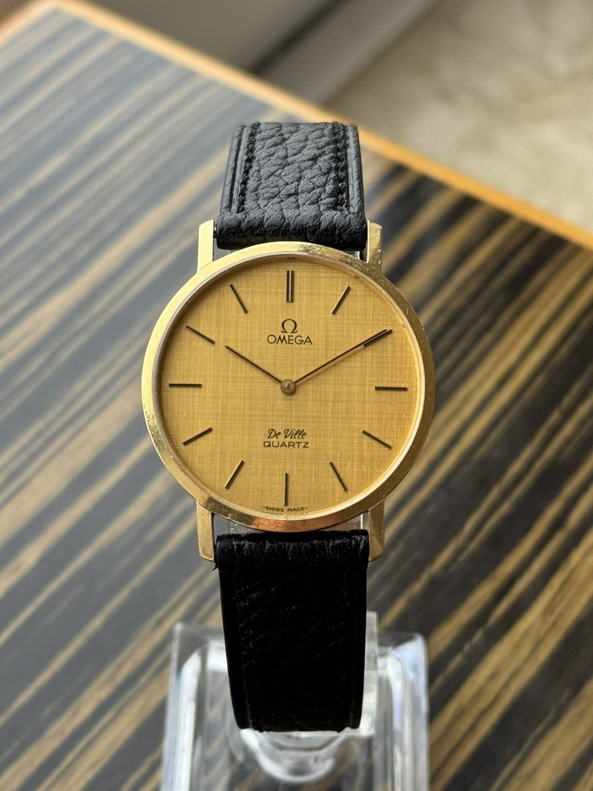 18kt Gold Omega De Ville Quartz Vintage Watch 