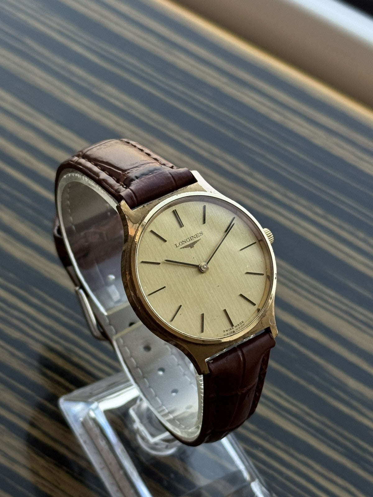 Longines Vintage Mechanical Watch 33mm Gold Tone For Men