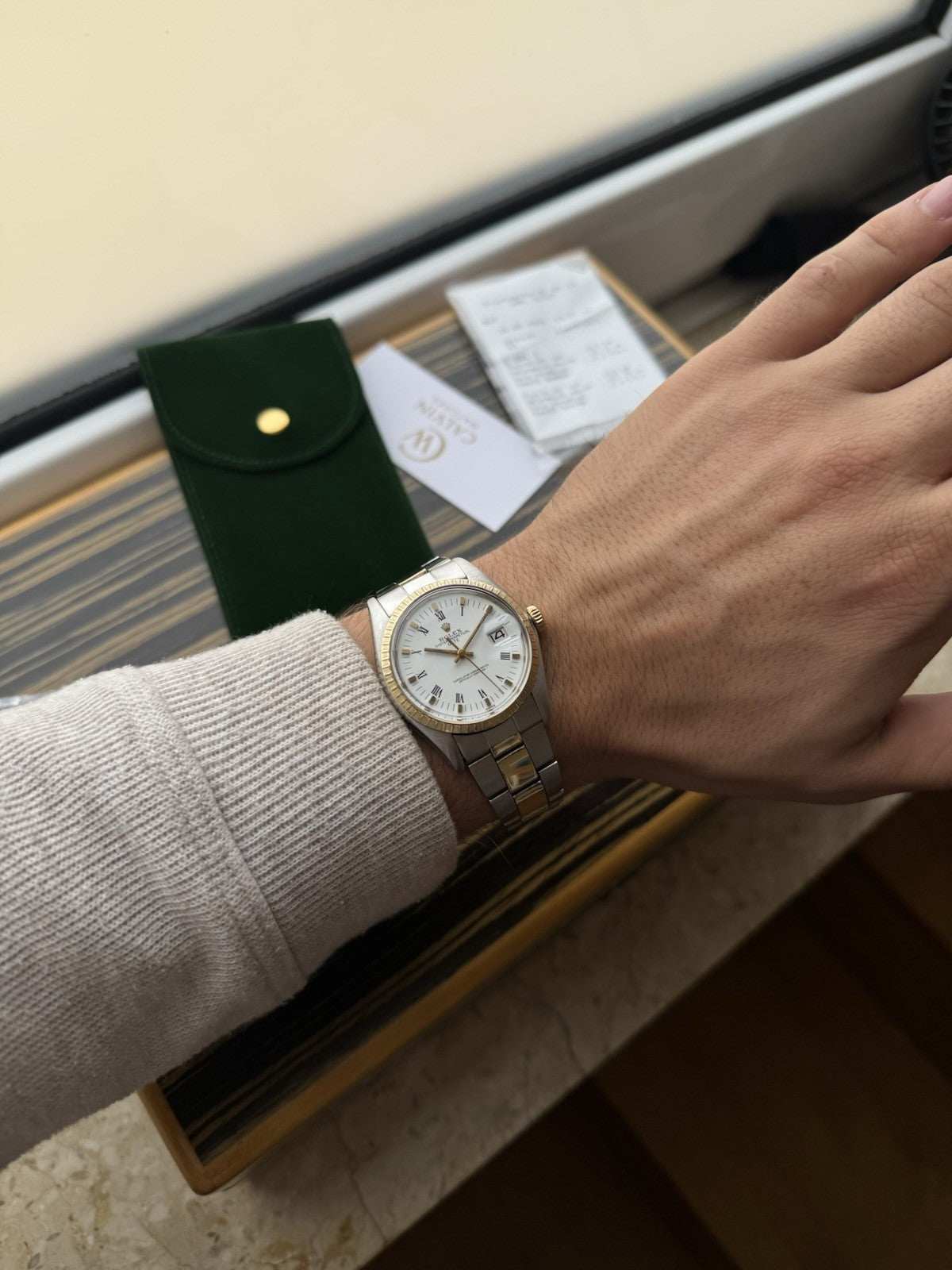 Rolex Date 34mm Two Tone Automatic Vintage Watch Ref 1505