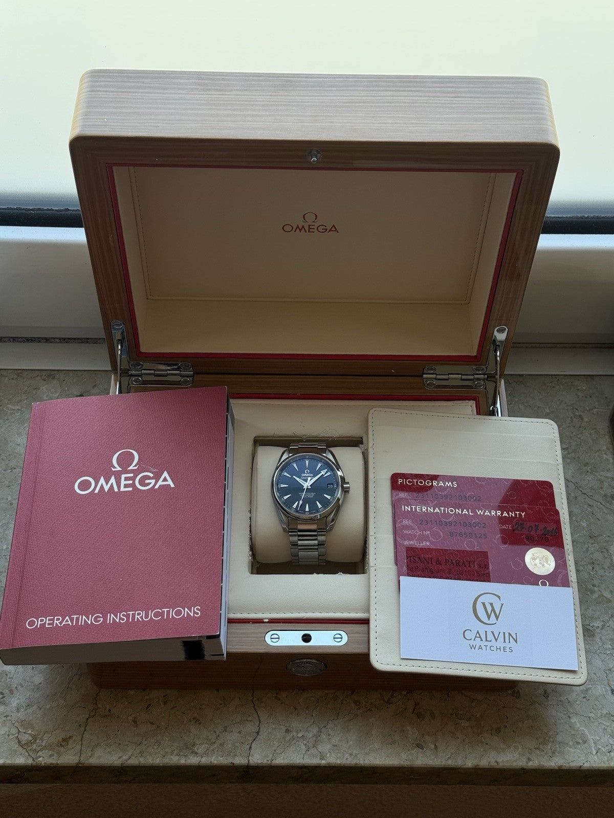 Omega Seamaster Aqua Terra 38,5mm Co-Axial – Full Set