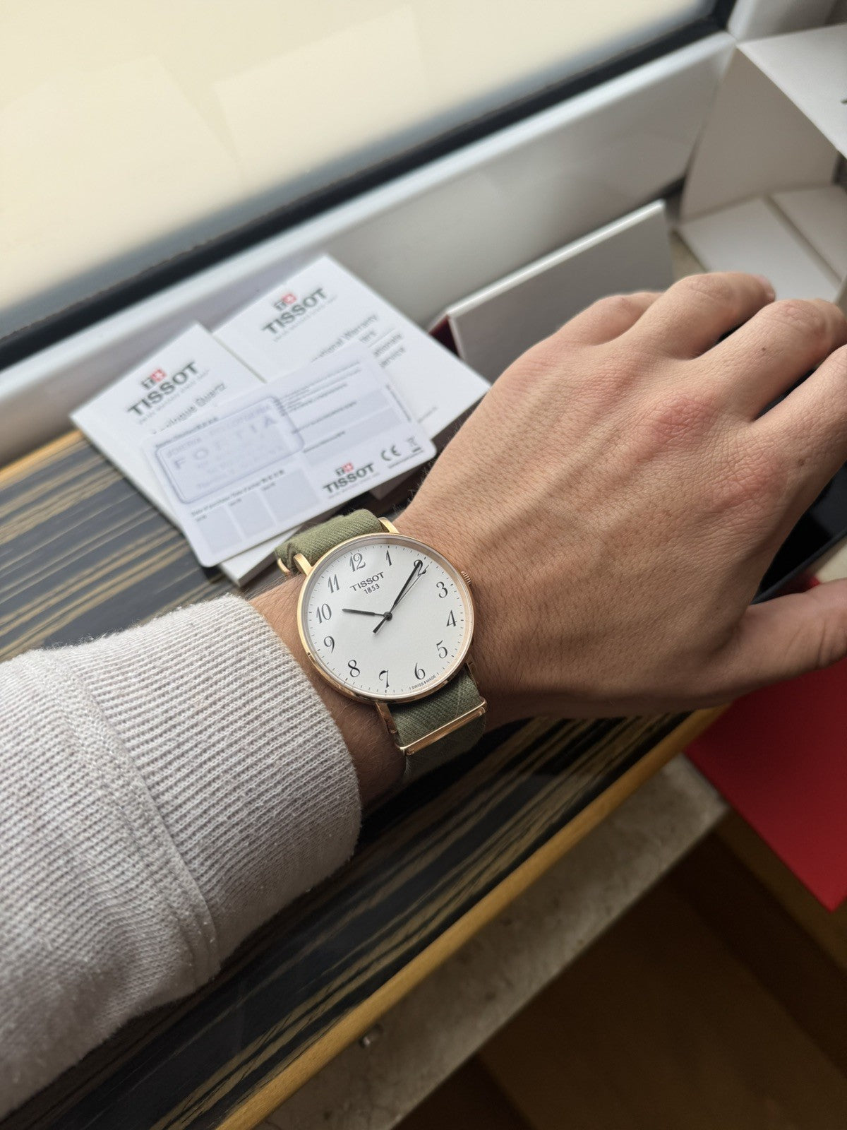 Tissot Everytime Swissmatic Brand New / Full Set gold and white