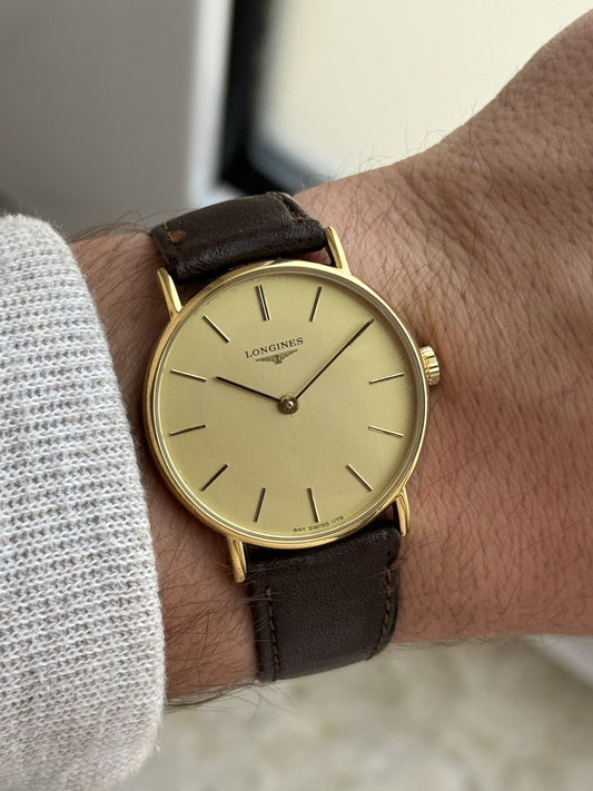 Longines Vintage Mechanical Watch 33mm Gold Tone For Men