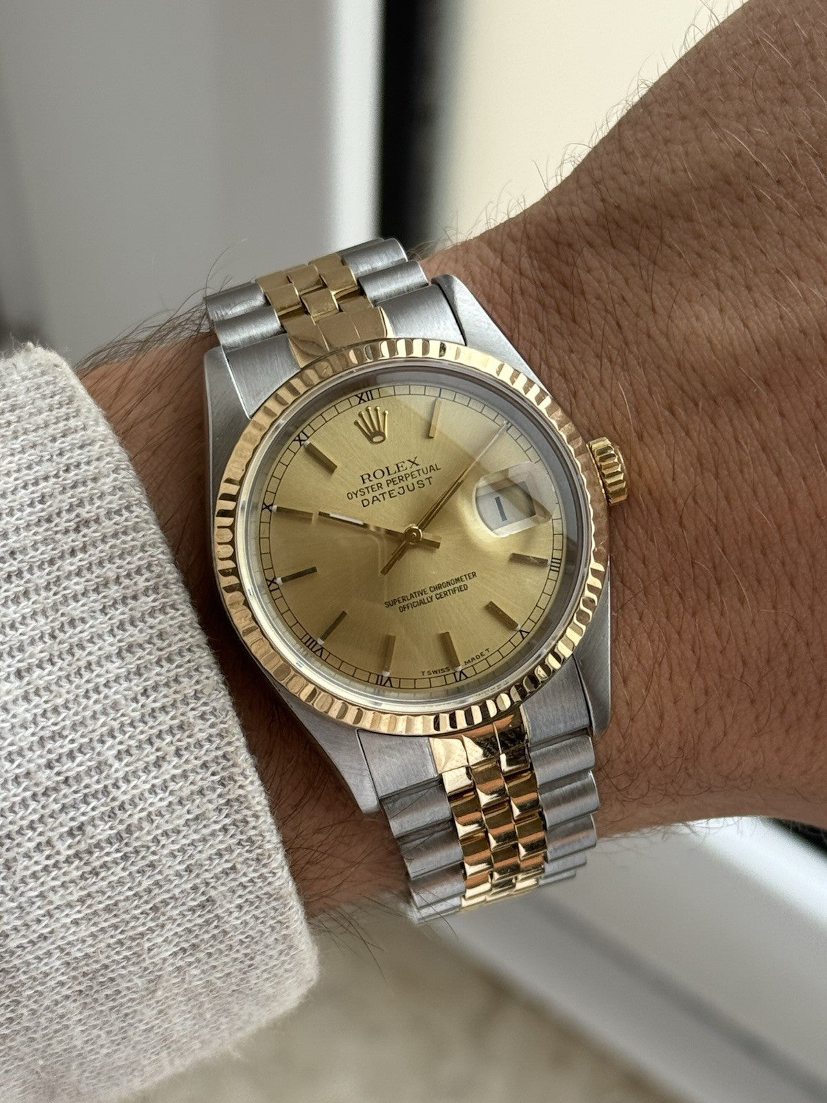 Rolex Datejust Two Tone Automatic Watch Ref 16233