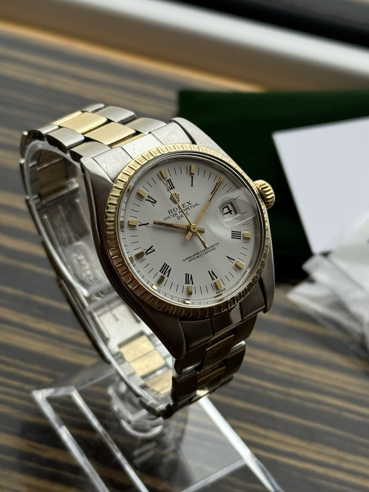 Rolex Date 34mm Two Tone Automatic Vintage Watch Ref 1505