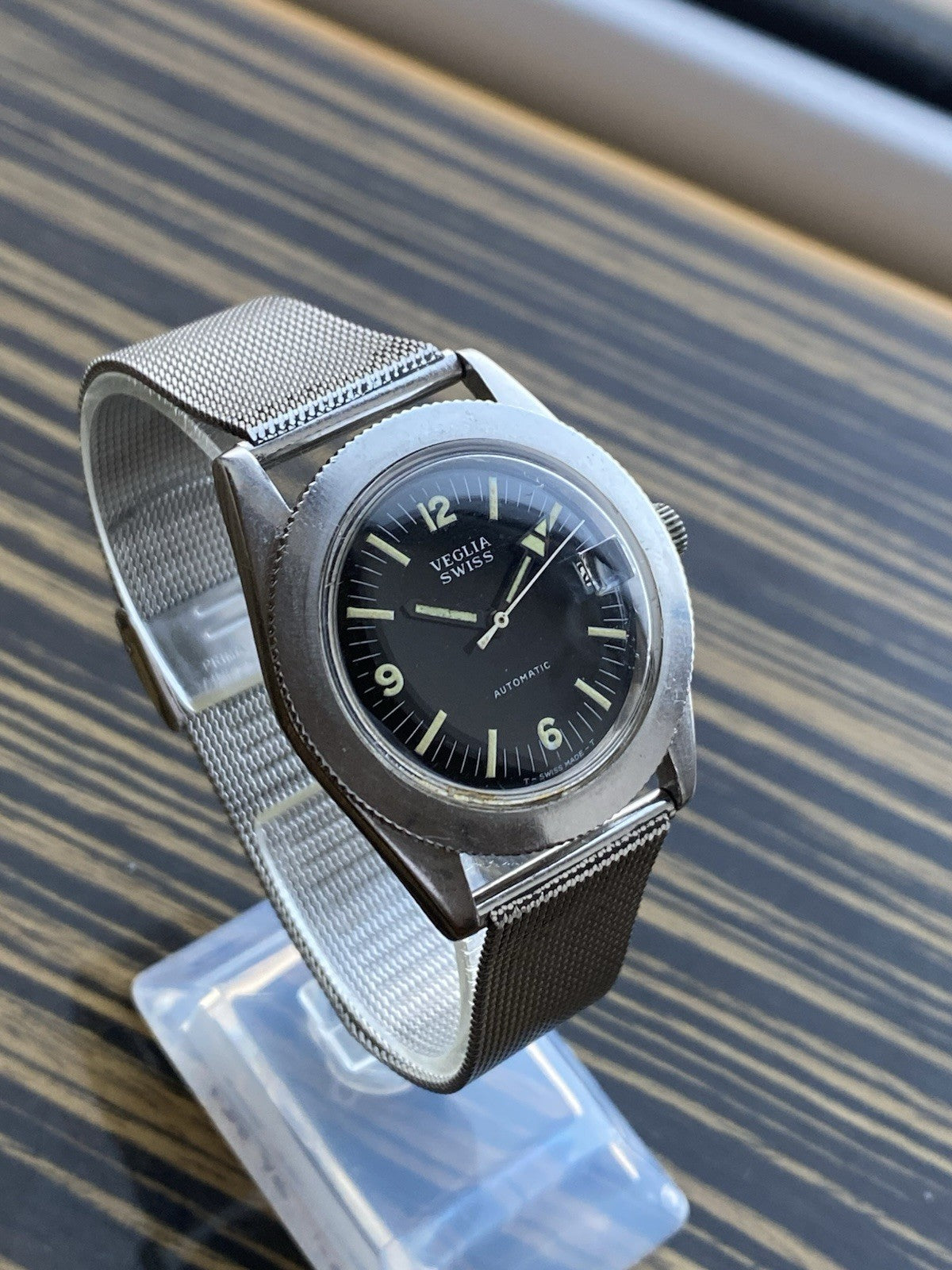 Veglia Swiss Automatic Vintage Diver Watch Pre Favre Leuba 35mm