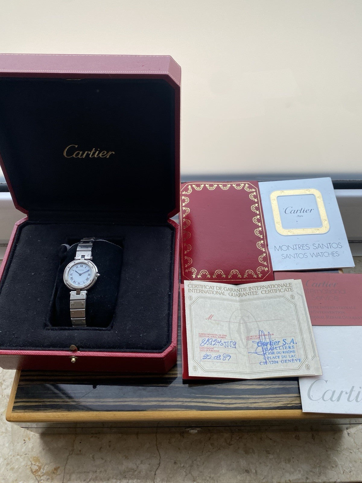 Vintage Cartier Santos Quartz 27mm Watch Full Set