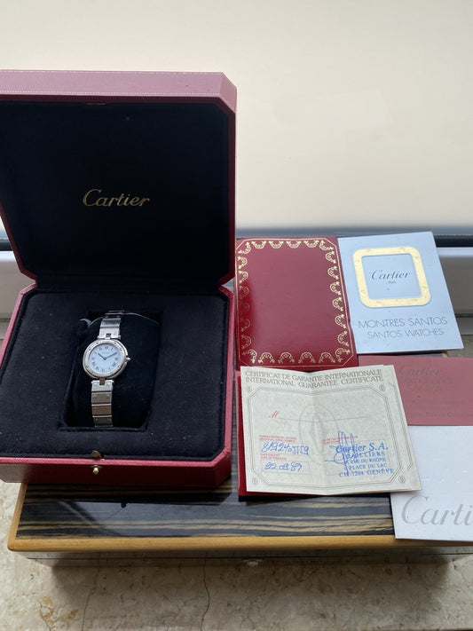 Vintage Cartier Santos Quartz 27mm Watch Full Set