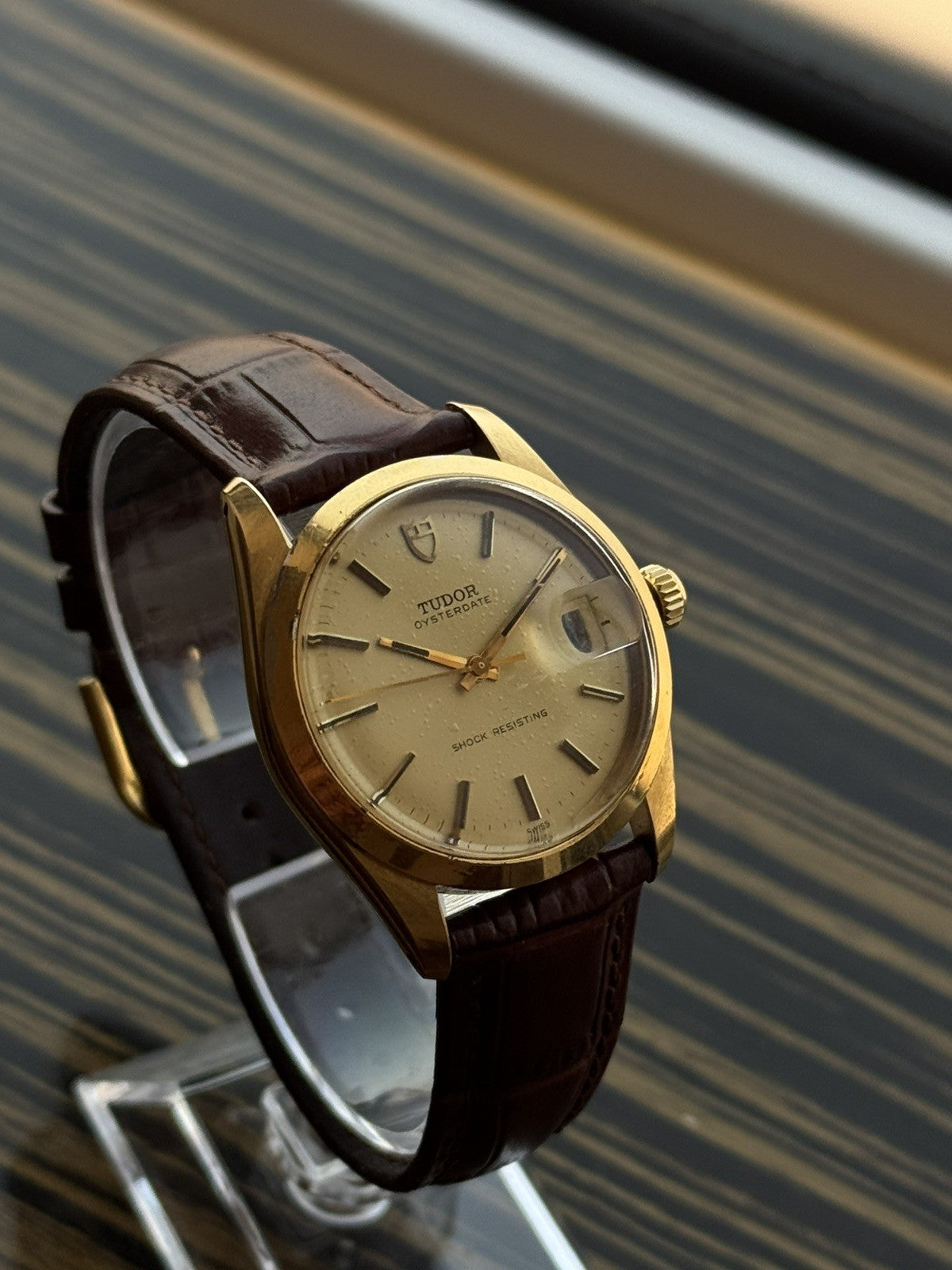 Tudor OysterDate gold plated 34mm manual wind ref 7992