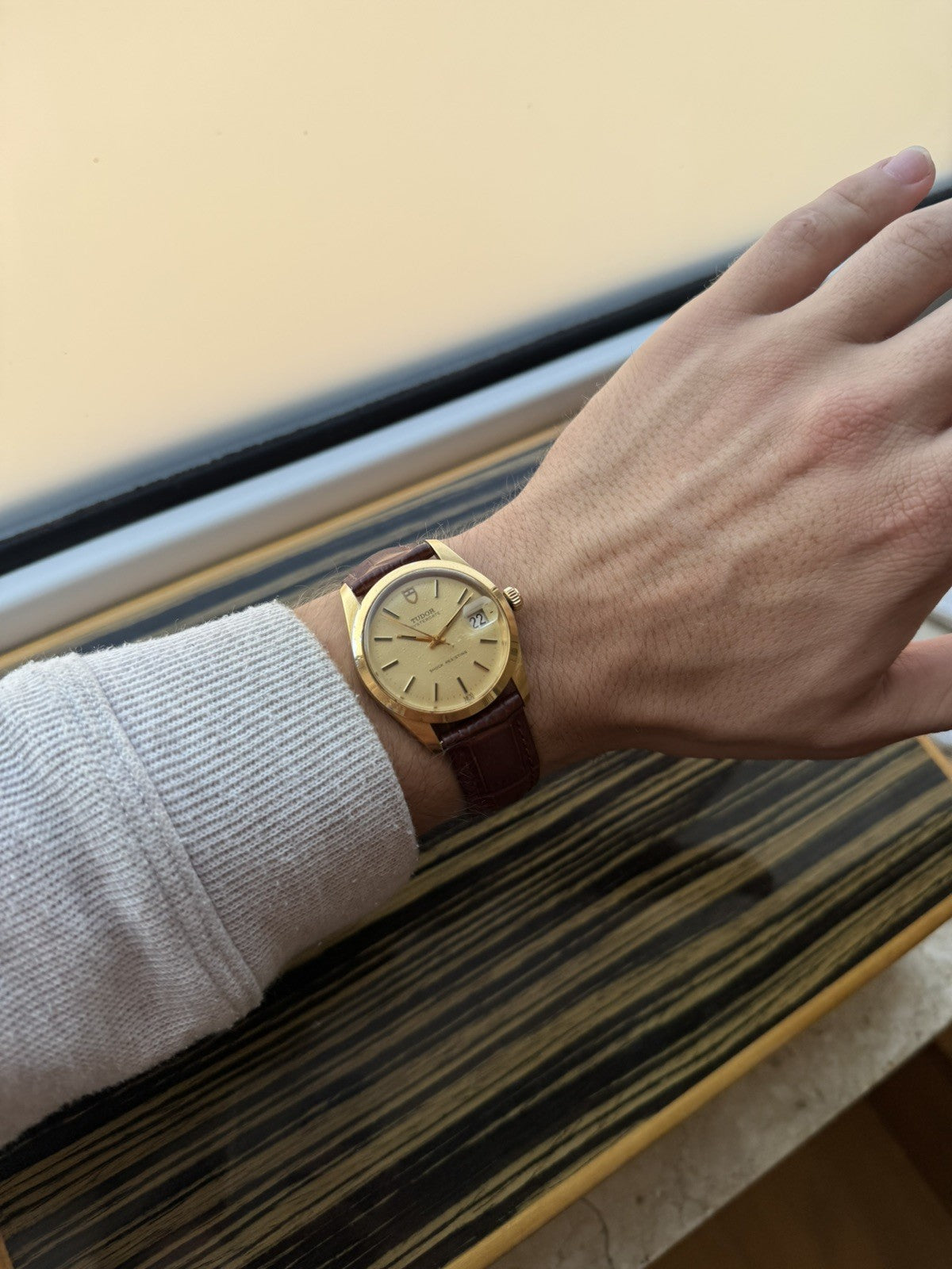 Tudor OysterDate gold plated 34mm manual wind ref 7992