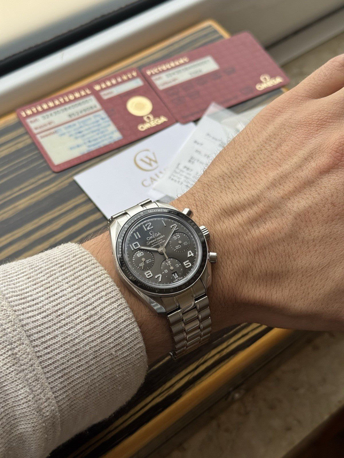 Omega Speedmaster Reduced 38mm Chronograph With Cards