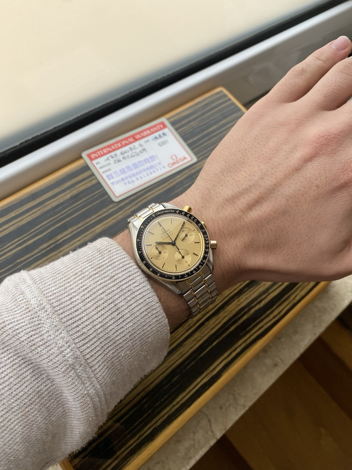 Omega Speedmaster Reduced Automatic Chronograph Two Tone With Card